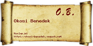 Okosi Benedek névjegykártya