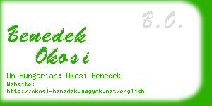 benedek okosi business card